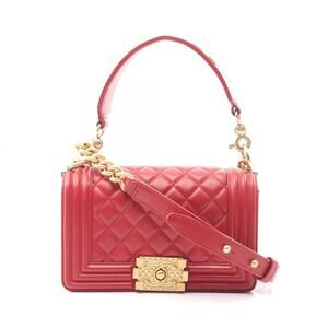 Chanel Boy Small 2-Way Shoulder Bag/Handbag with Hand Strap, Lambskin Leather...